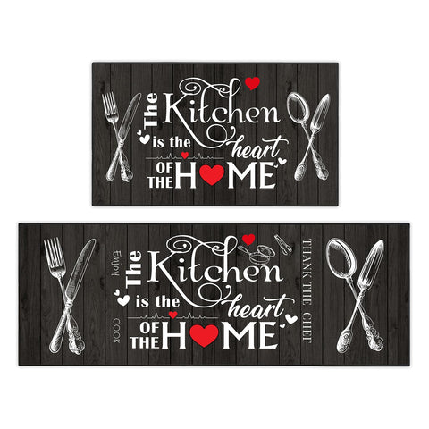 JWXCBIM farmhouse kitchen rug with bordered stitching for durable everyday use.