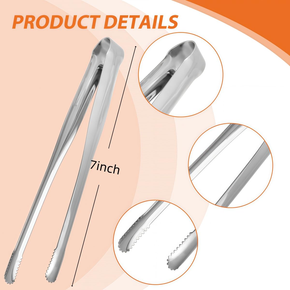 JXHAPY serrated tips kitchen tongs grip small pieces securely
