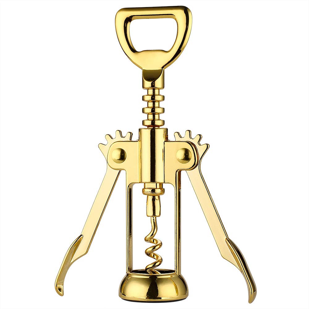 JXS Simple Wing Corkscrew Gold in hand for effortless bottle opening.