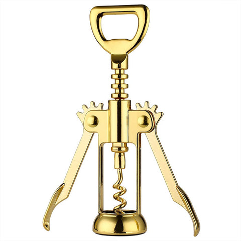 JXS Simple Wing Corkscrew Gold in hand for effortless bottle opening.