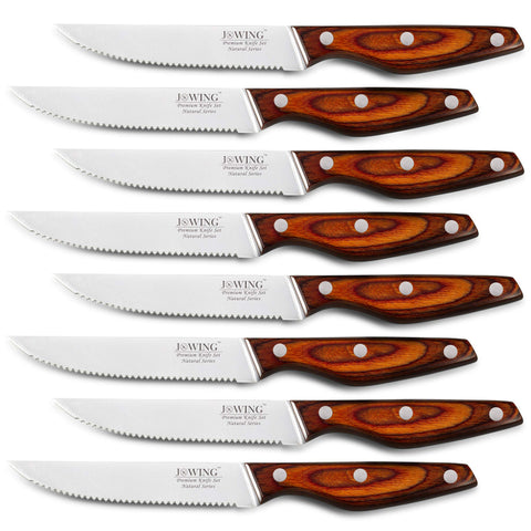 JXWING Professional 8-Piece Knife Set boxed for premium gift presentation.