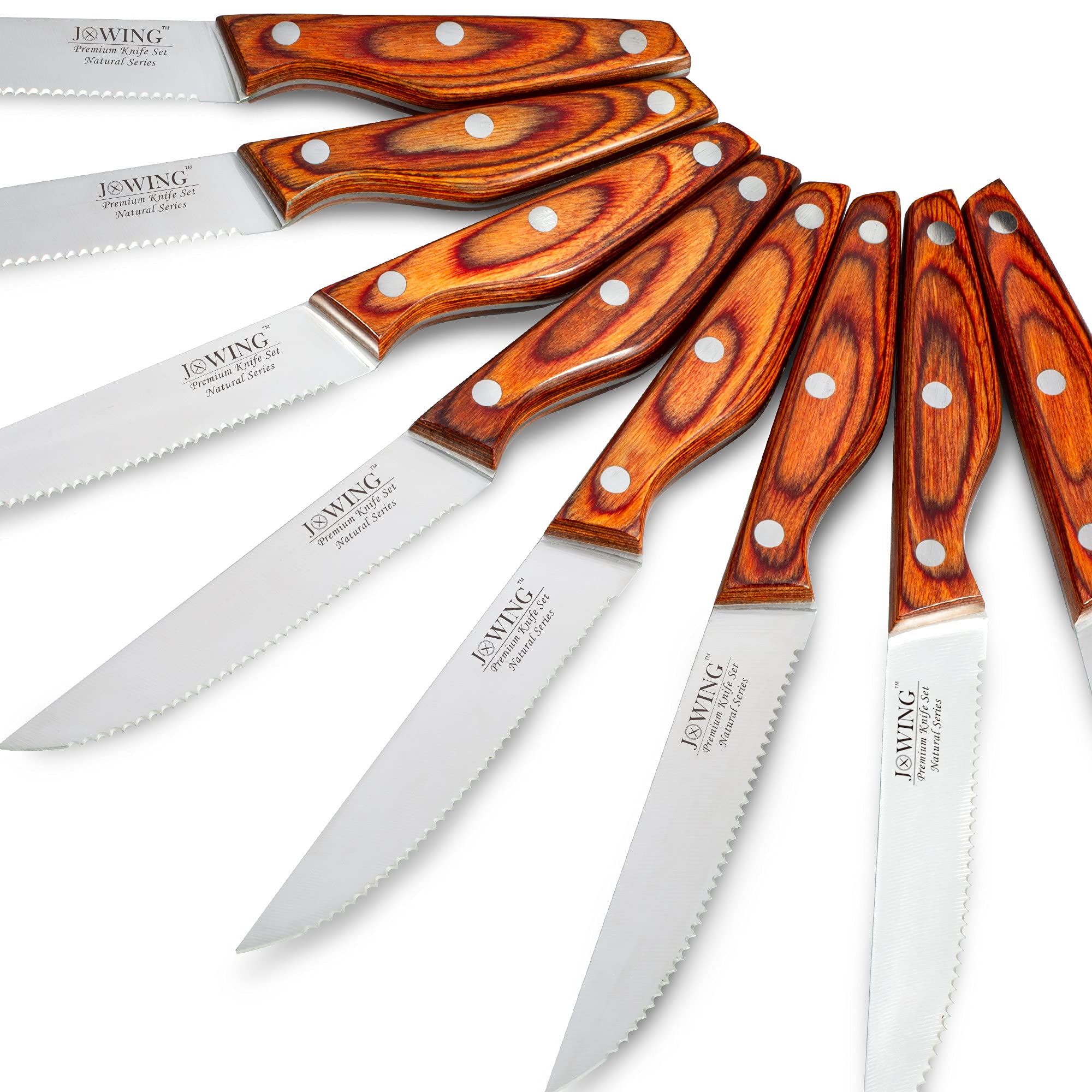 JXWING pakkawood handles showcase durable, premium grip and comfort.