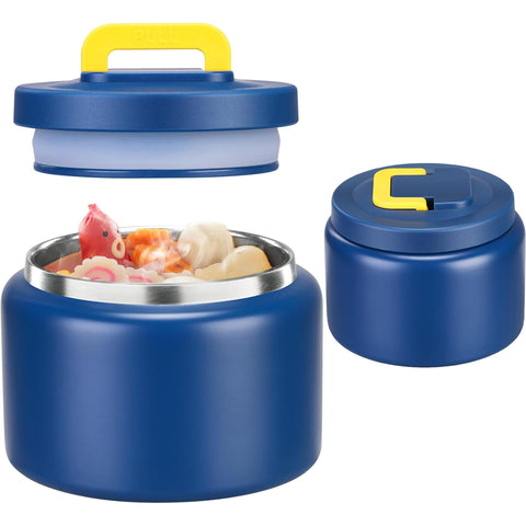 JXXM 8 oz thermo food jar in blue-pure for kids' lunches.