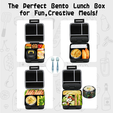 JXXM five-compartment bento keeps different foods separate for school lunches.