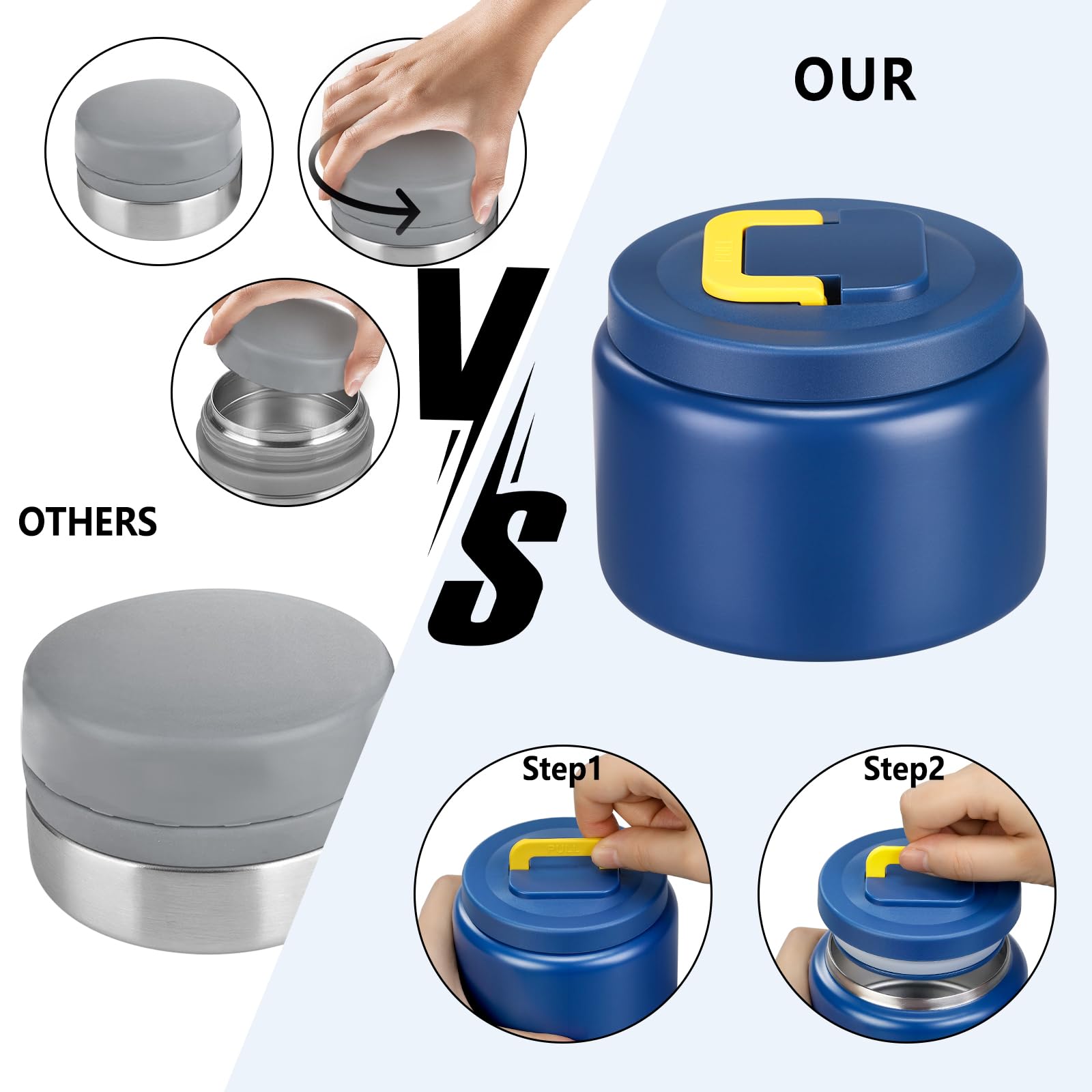 JXXM leak-proof silicone gasket provides a secure seal during meals.