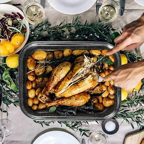 Easy cleanup after roasting with the JY COOKMENT pan