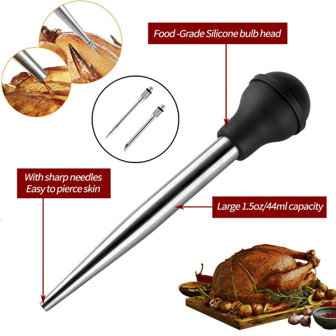 JY COOKMENT marinade needles (2-pack) for even juice infusion into meats.