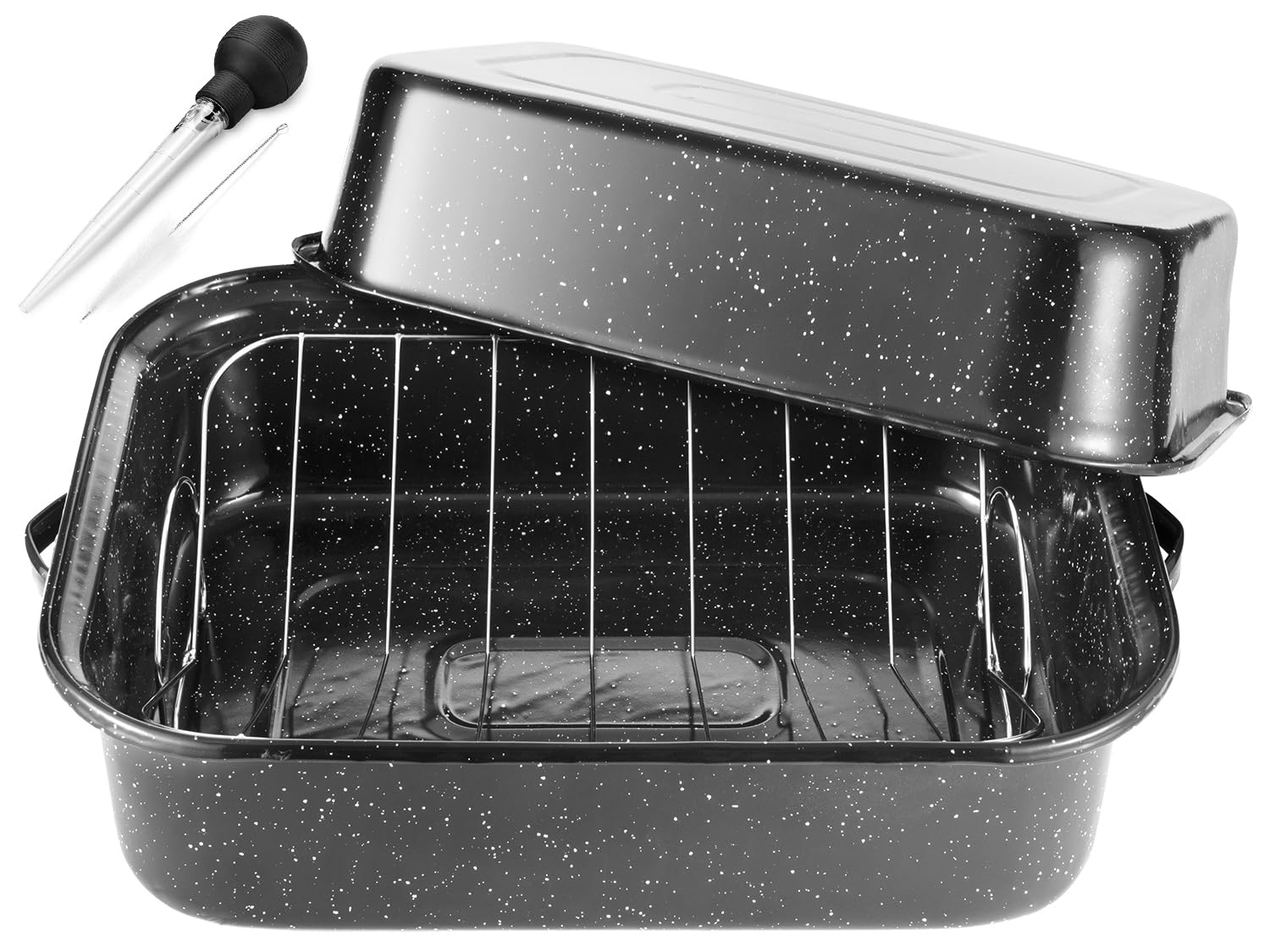 JY COOKMENT roasting pan with lid and rack for 21 inch capacity