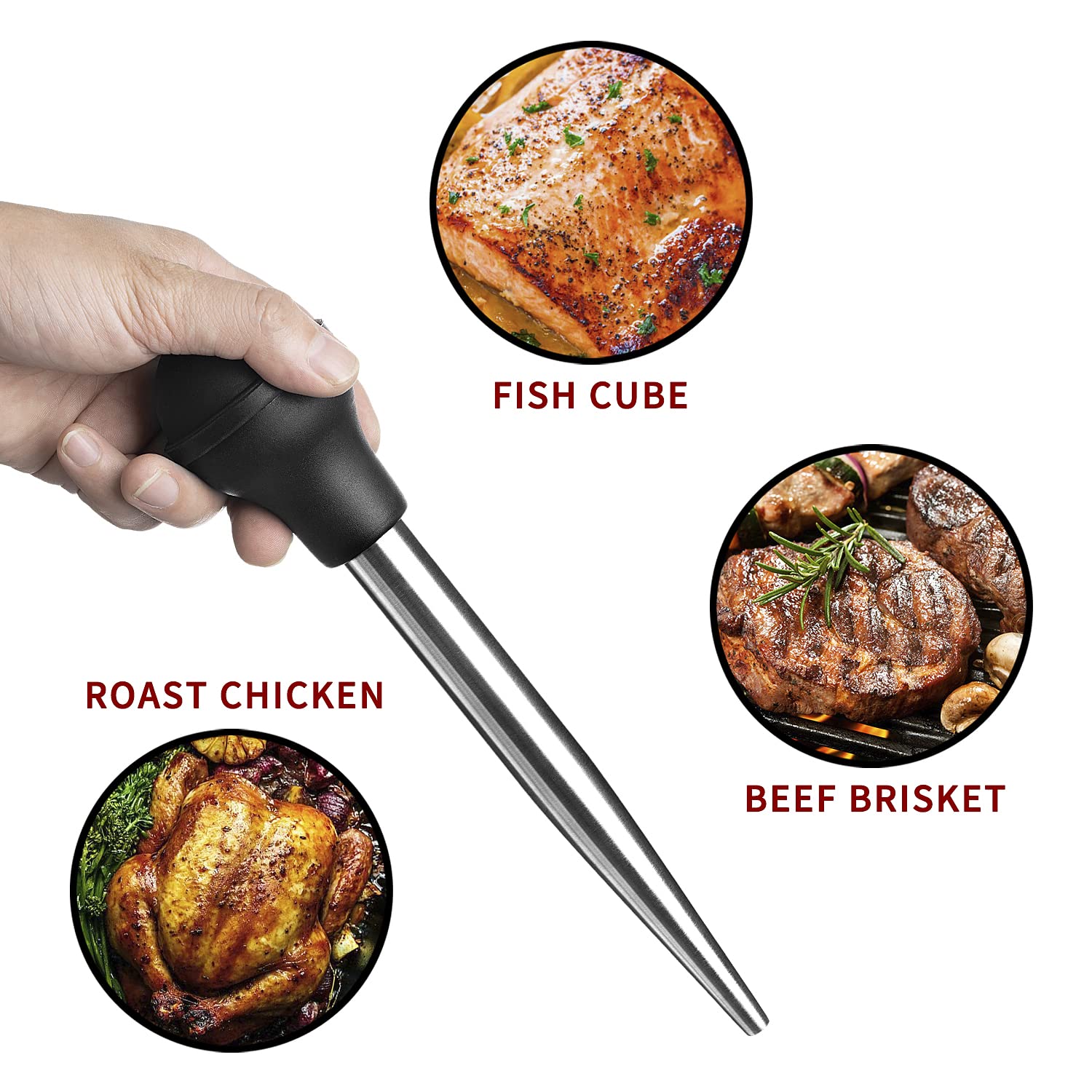 JY COOKMENT silicone bulb high-heat resistant for safe basting up to 450°F.