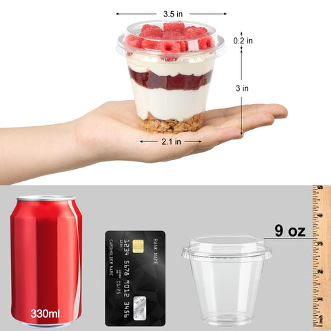 Jycnolm clear plastic dessert cups with lids for leak-free presentation and easy transport