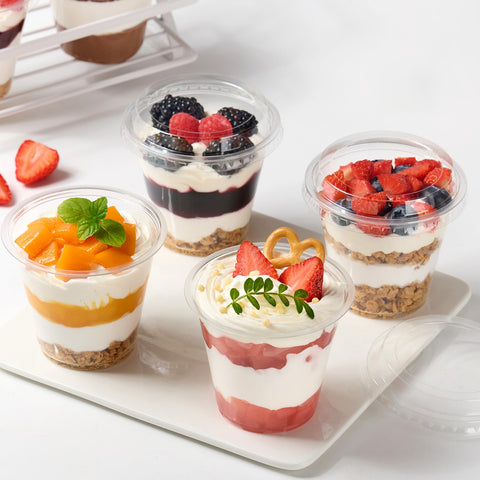 Jycnolm yogurt parfait cups ready for layered snacks and kid-friendly servings
