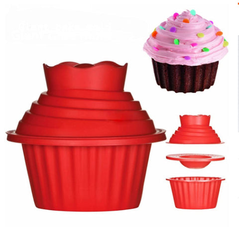 JYNHOOR giant cupcake molds top piece; creates even dome tops for dramatic desserts.