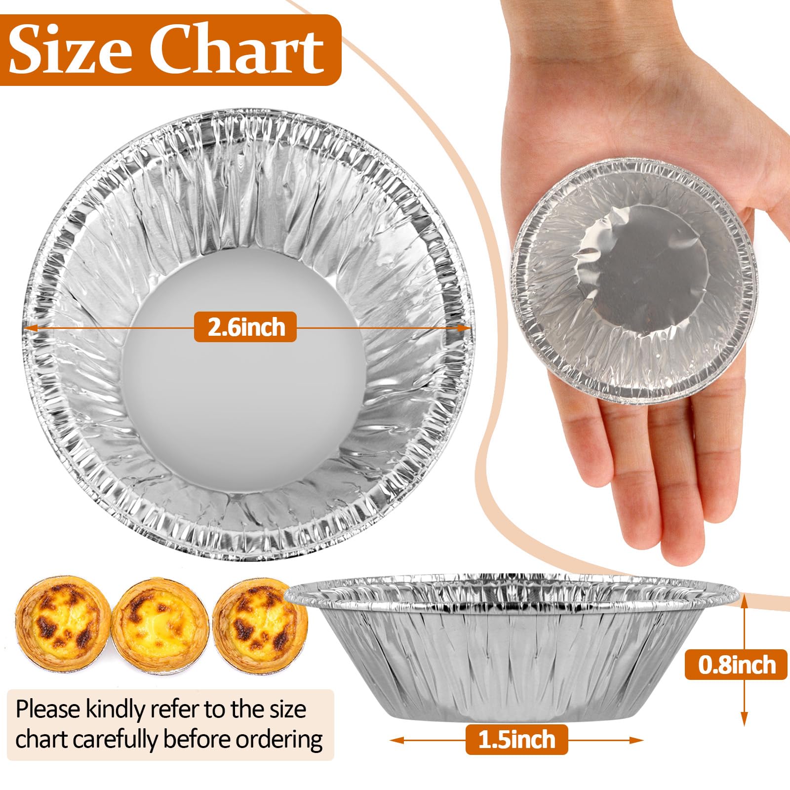 Jyongmer disposable aluminum mini pie pans, oven-safe and mess-free for parties.