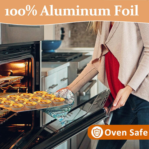 Jyongmer oven-safe foil pans, versatile baking tool for desserts.