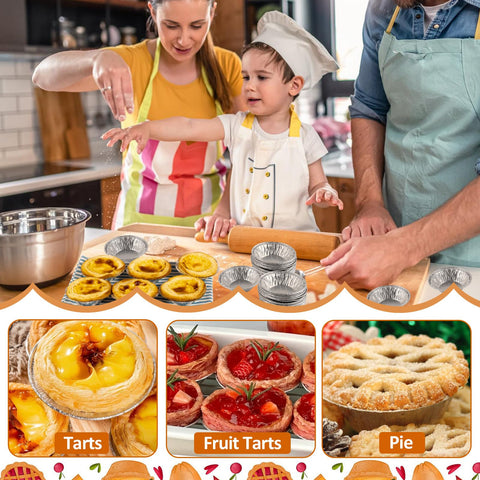 Jyongmer ready-to-bake mini pies in pans, convenient for desserts.