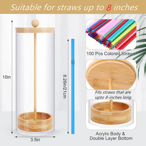 JYPS 10-inch acrylic container keeps straws visible for easy selection