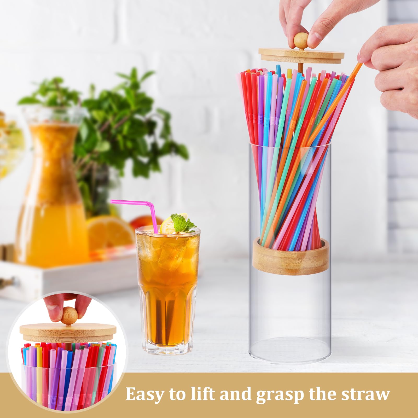 JYPS bamboo lid provides dust and moisture protection for straw storage