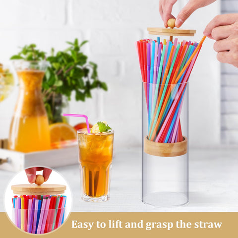 JYPS bamboo lid provides dust and moisture protection for straw storage