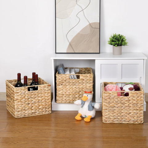 JYXIN foldable wicker bins ideal for space-saving pantry storage.