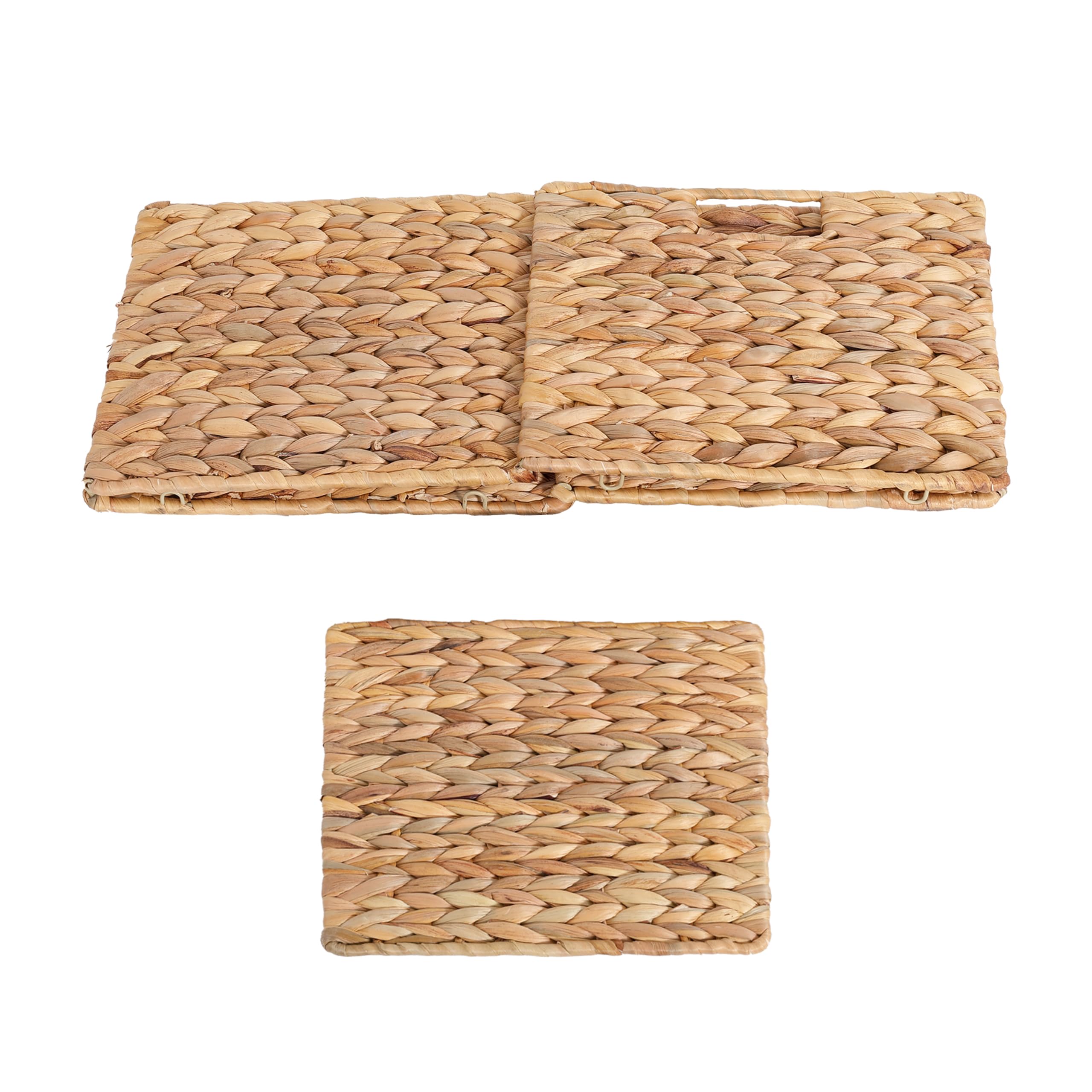 JYXIN 12x12x10 inch baskets on living room shelf.