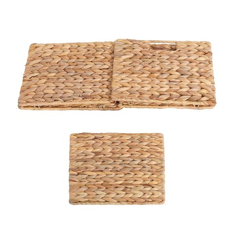 JYXIN 12x12x10 inch baskets on living room shelf.