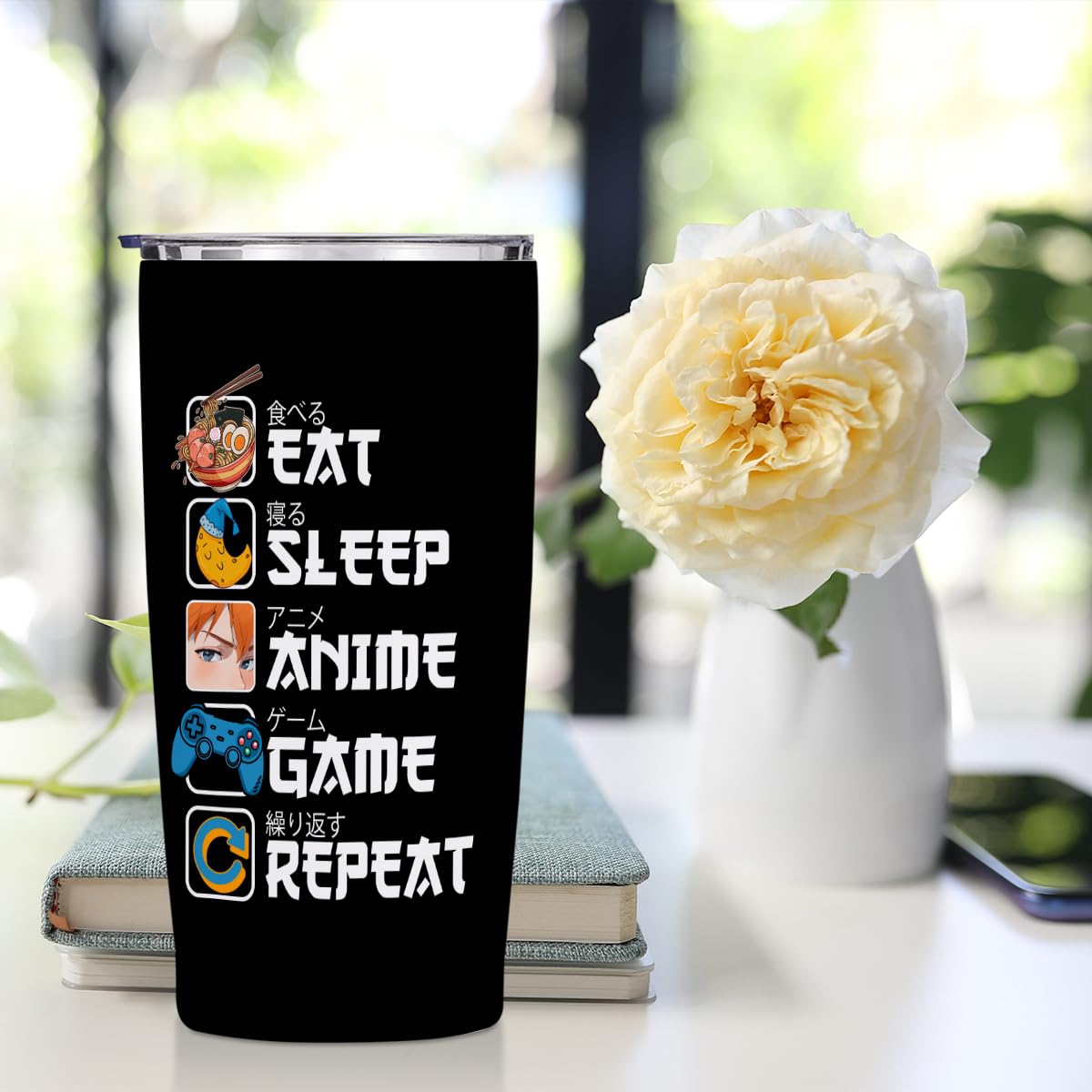 Jztco double-wall insulated mug keeps beverages hot or cold for hours.