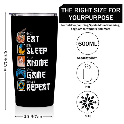 Jztco kawaii anime thermos 20oz design emphasizes comfortable grip and long insulation.