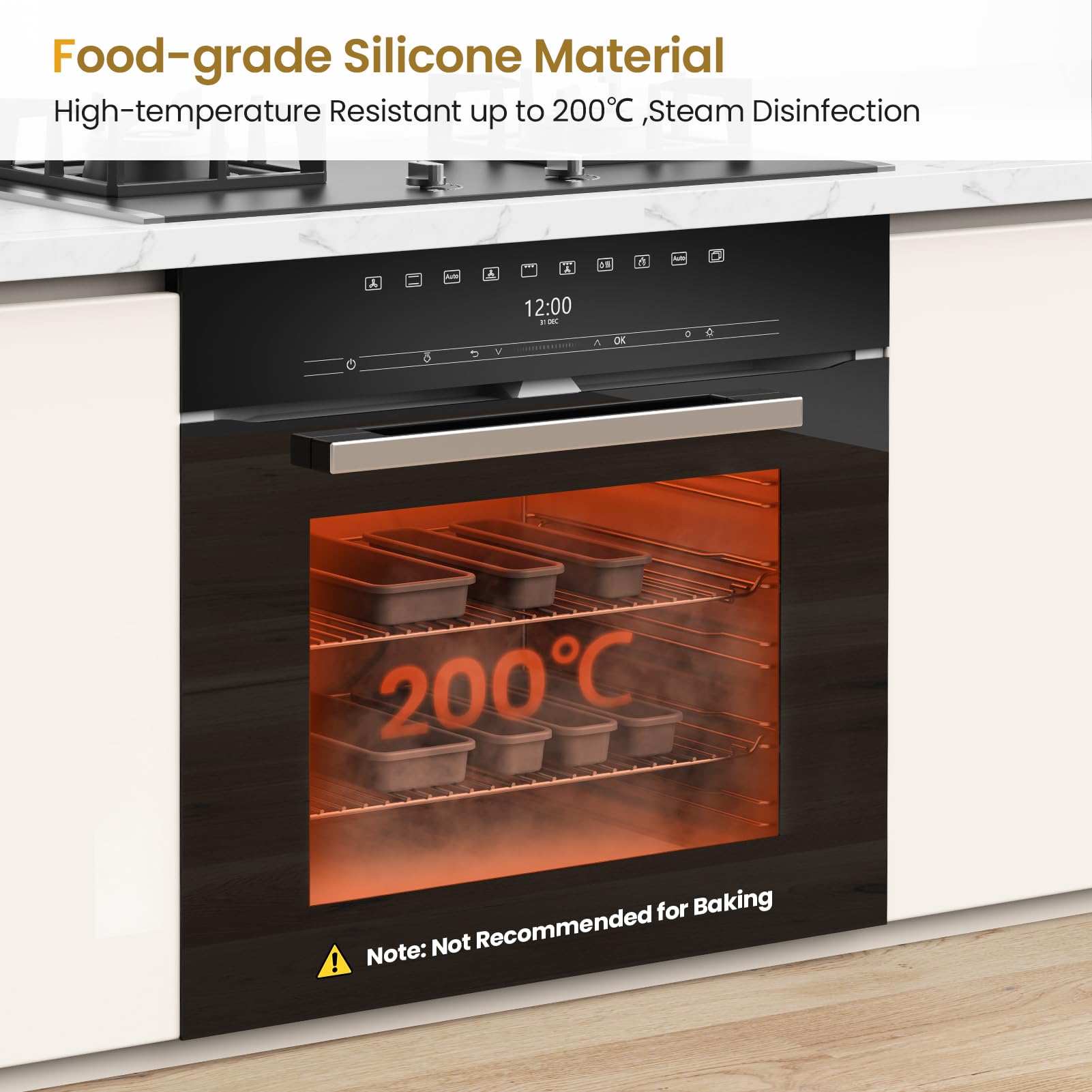 K KORKUAN heat-resistant silicone withstands up to 200°C for safe cleaning