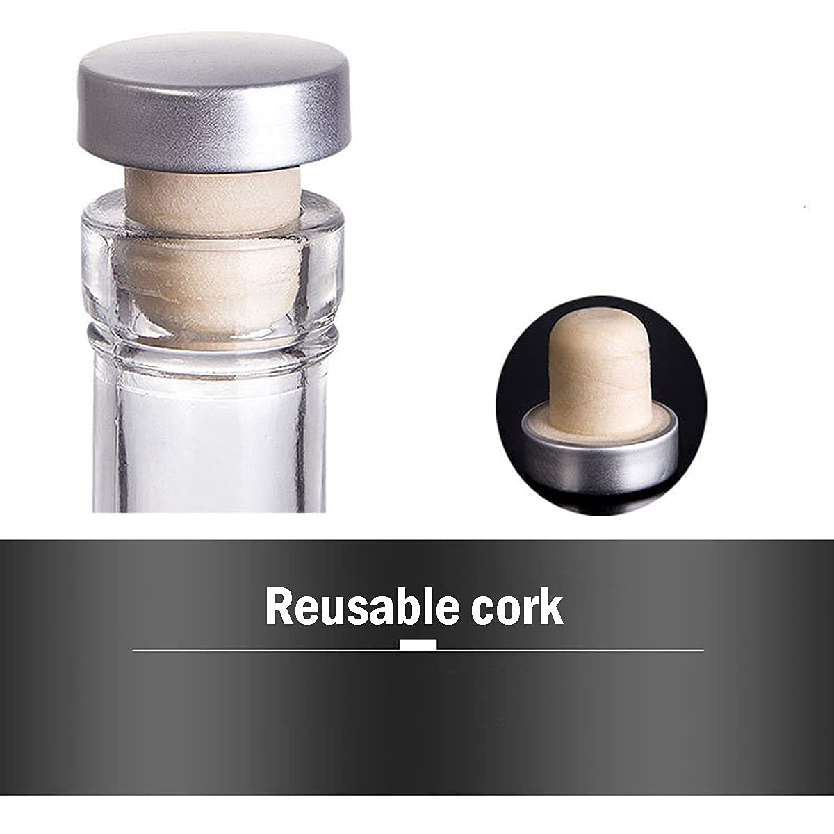 Kaachli bottle with cork stopper demonstrating reusable seal.
