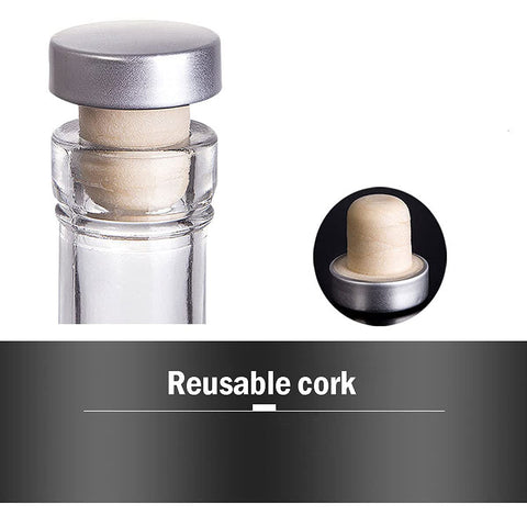 Kaachli bottle with cork stopper demonstrating reusable seal.