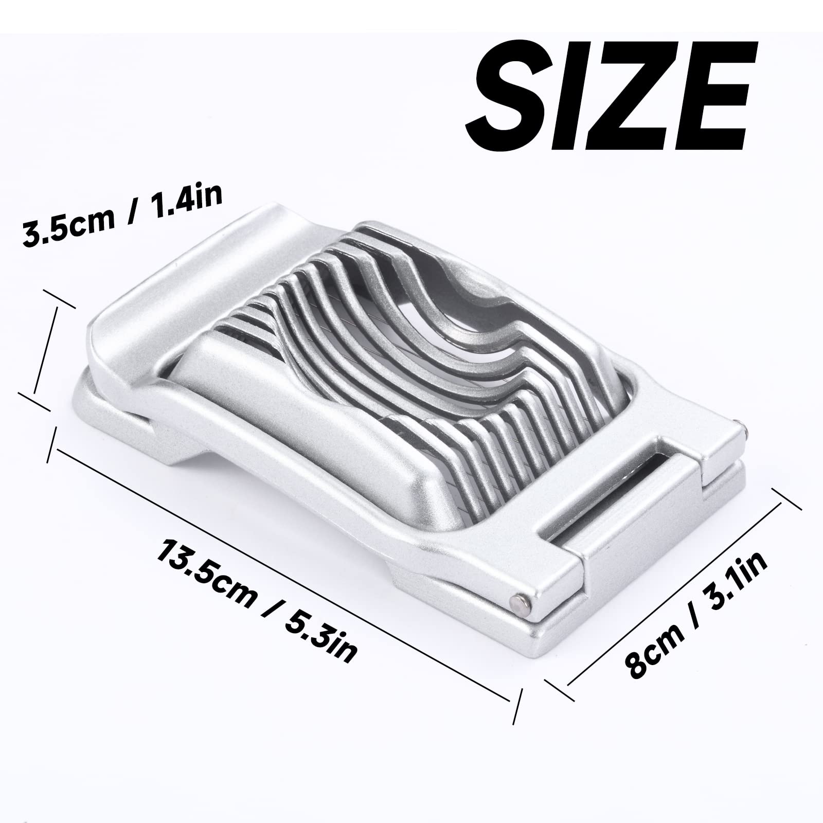 Kabuda egg slicer with stainless steel wires for precise, rust-free cuts.