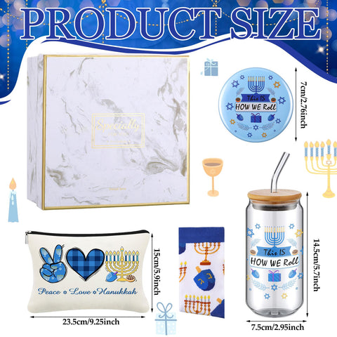Kacctyen Hanukkah canvas makeup bag keeps cosmetics organized in style