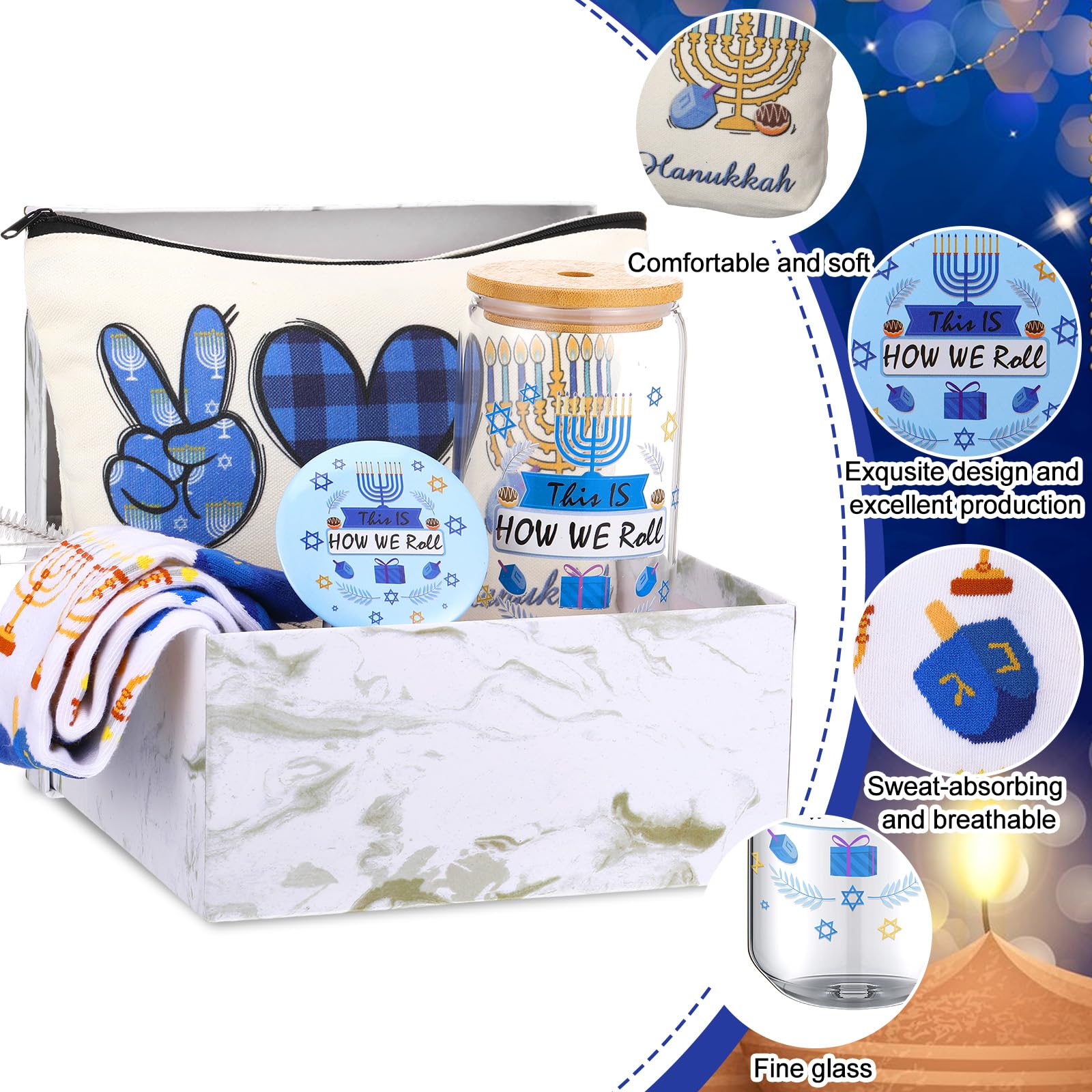 Kacctyen Hanukkah pocket mirror for quick checks and touch-ups