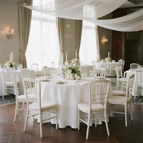 Kachanaa stain-resistant tablecloth detail helps protect surfaces.