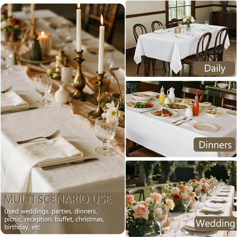 Kachanaa outdoor dining with white rectangle tablecloth during picnic.