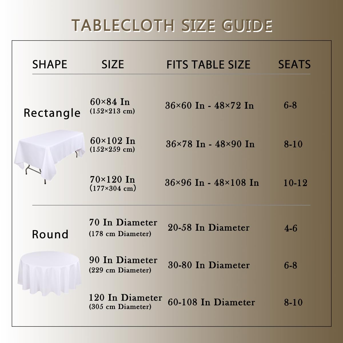 Kachanaa white round tablecloth on a dining setup for special meals.