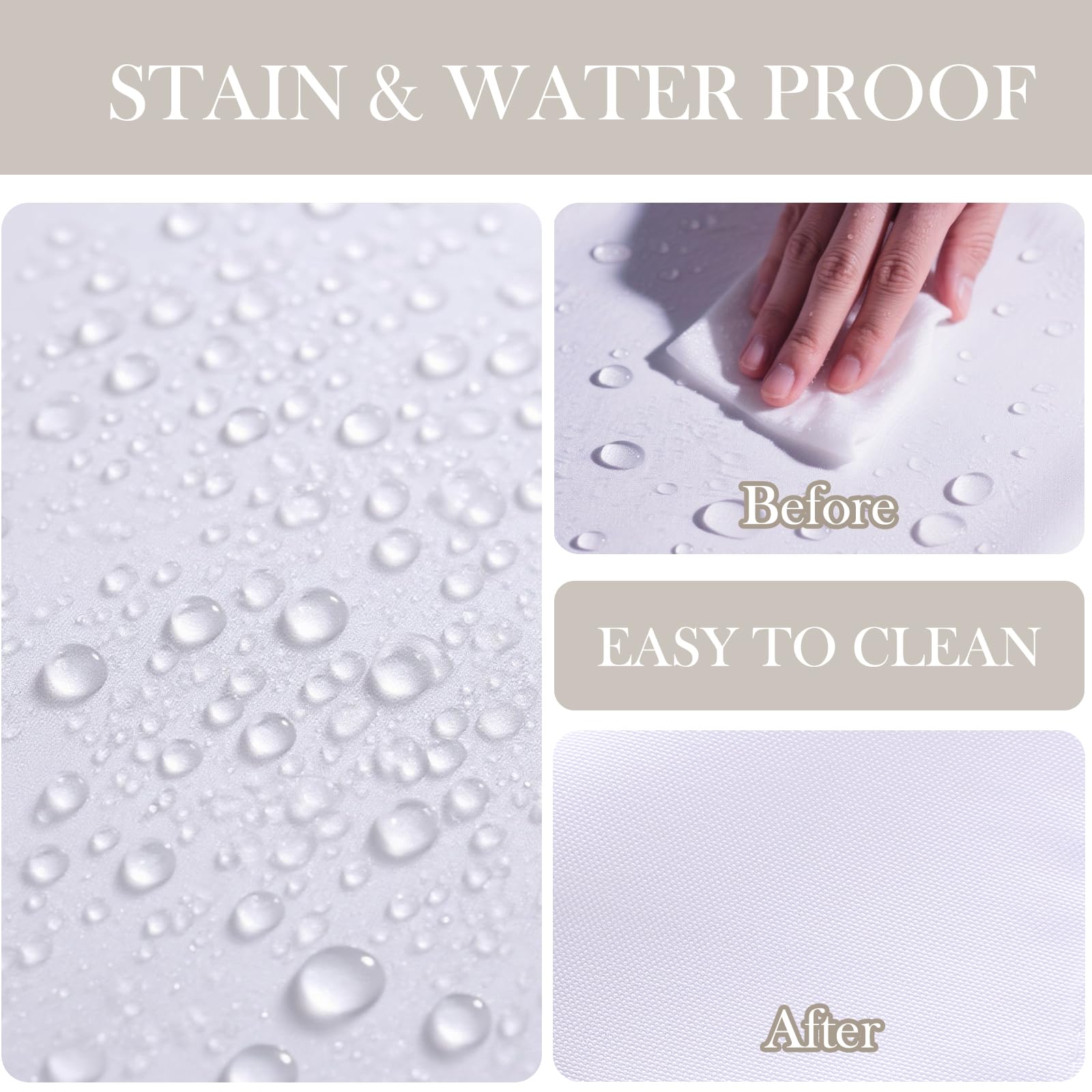 Kachanaa wrinkle-resistant tablecloth helps keep surfaces neat.