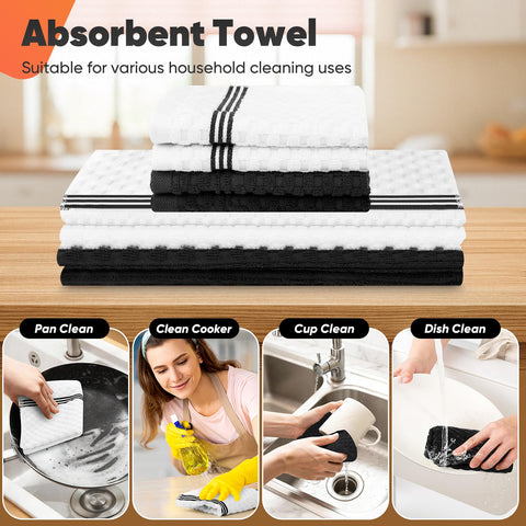 KacNacPro dish cloths 12x12 inches absorbent cleaning surface.