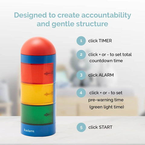 KADAMS pre-alarm indicator prepares kids for the next task.