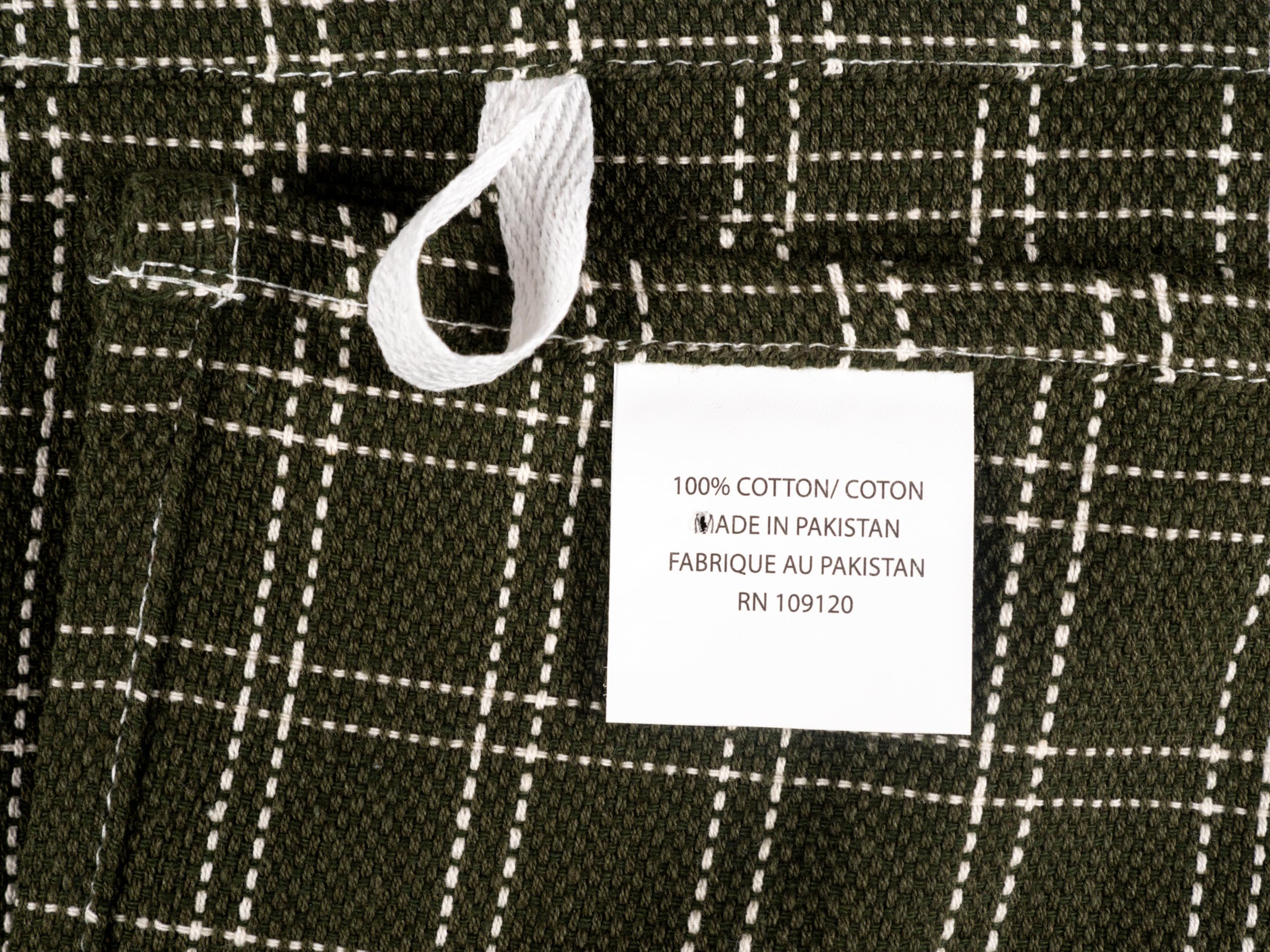 KAF Home olive dish towels showing absorbent surface for dishes