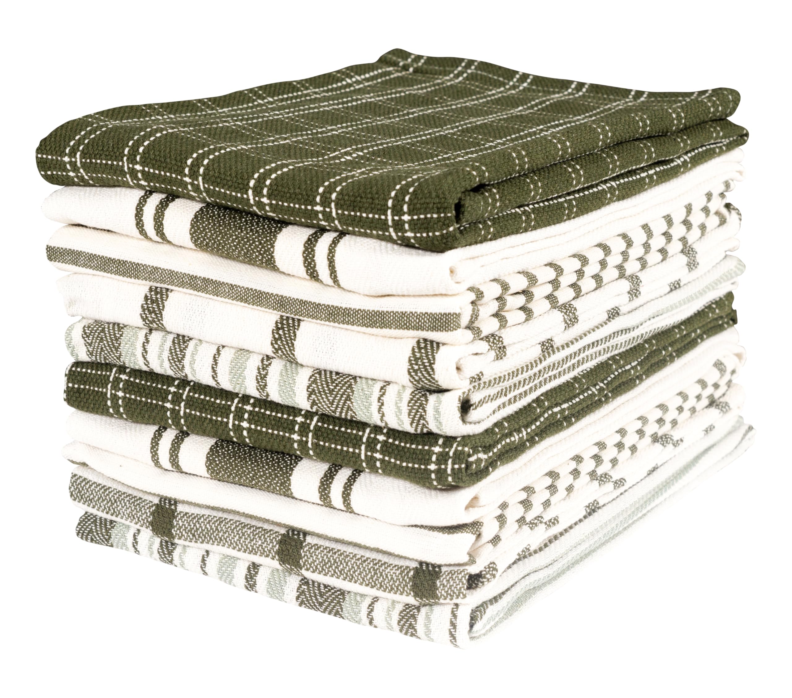 KAF Home olive towels pack shown for quick drying and cleanup