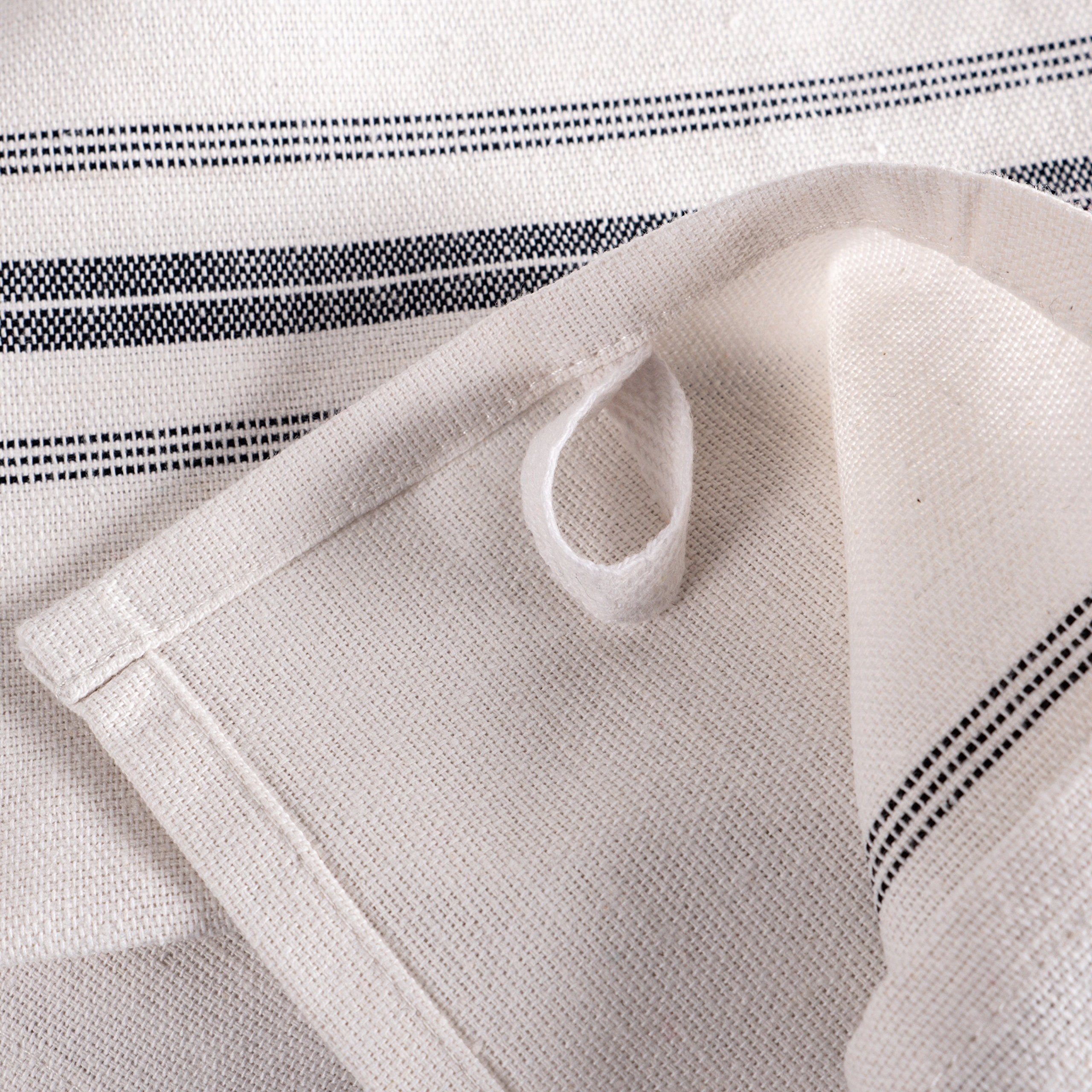 KAF Home Charcoal Stripe towels tucked in a drawer for organized storage