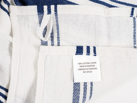 KAF Home navy towels close-up fiber detail, showcasing 100% cotton softness