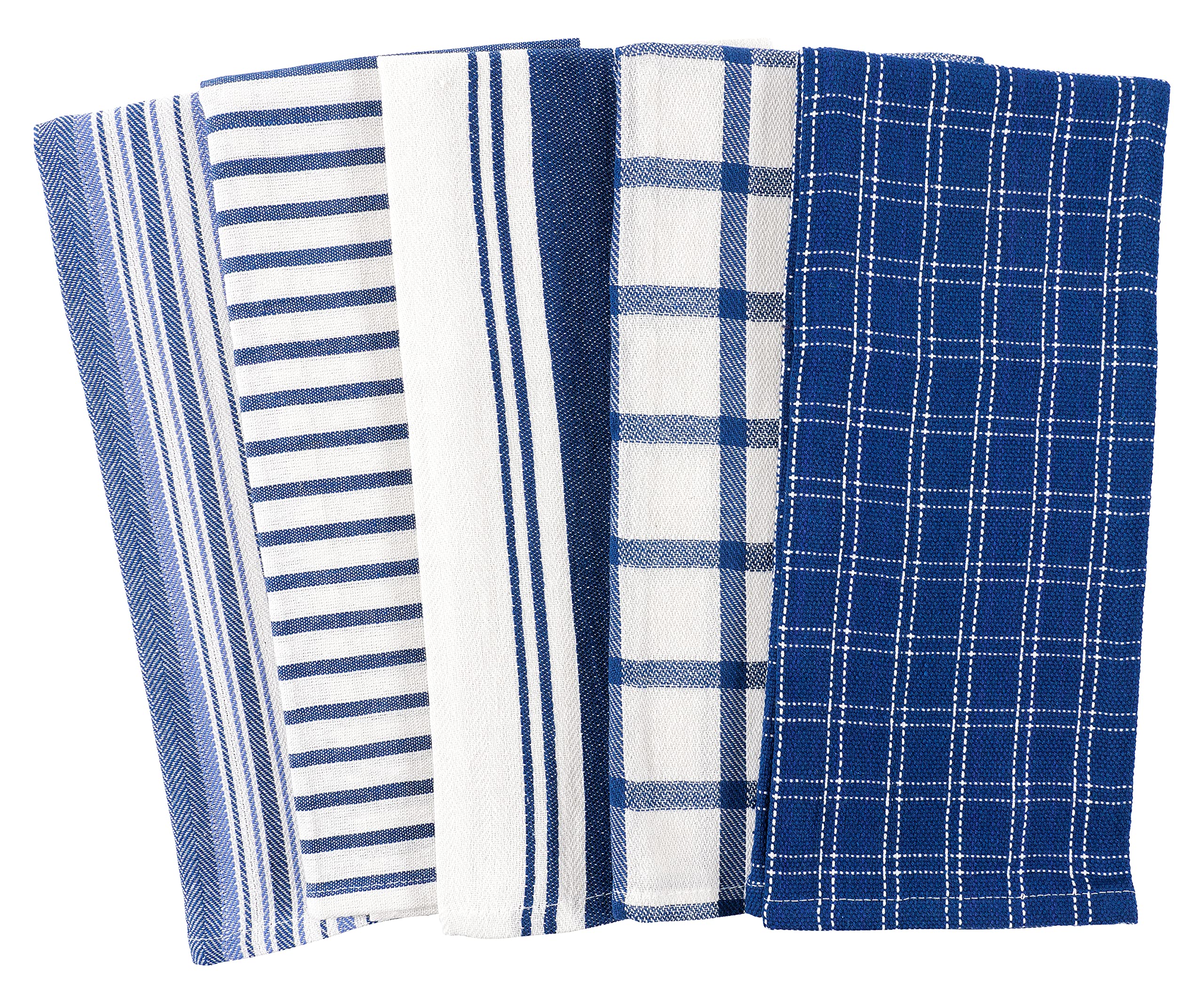 KAF Home navy towels drying dishes quickly with plush, highly absorbent fibers