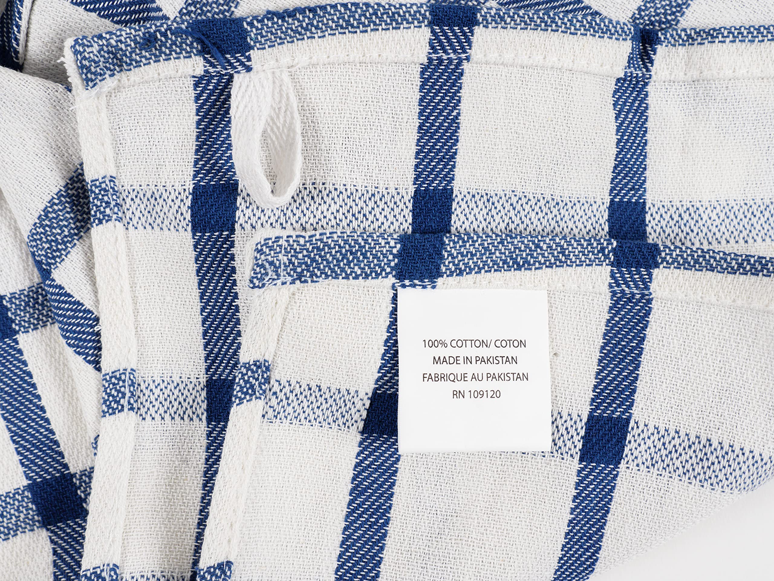 KAF Home navy towels drying hands with soft texture and quick-dry performance