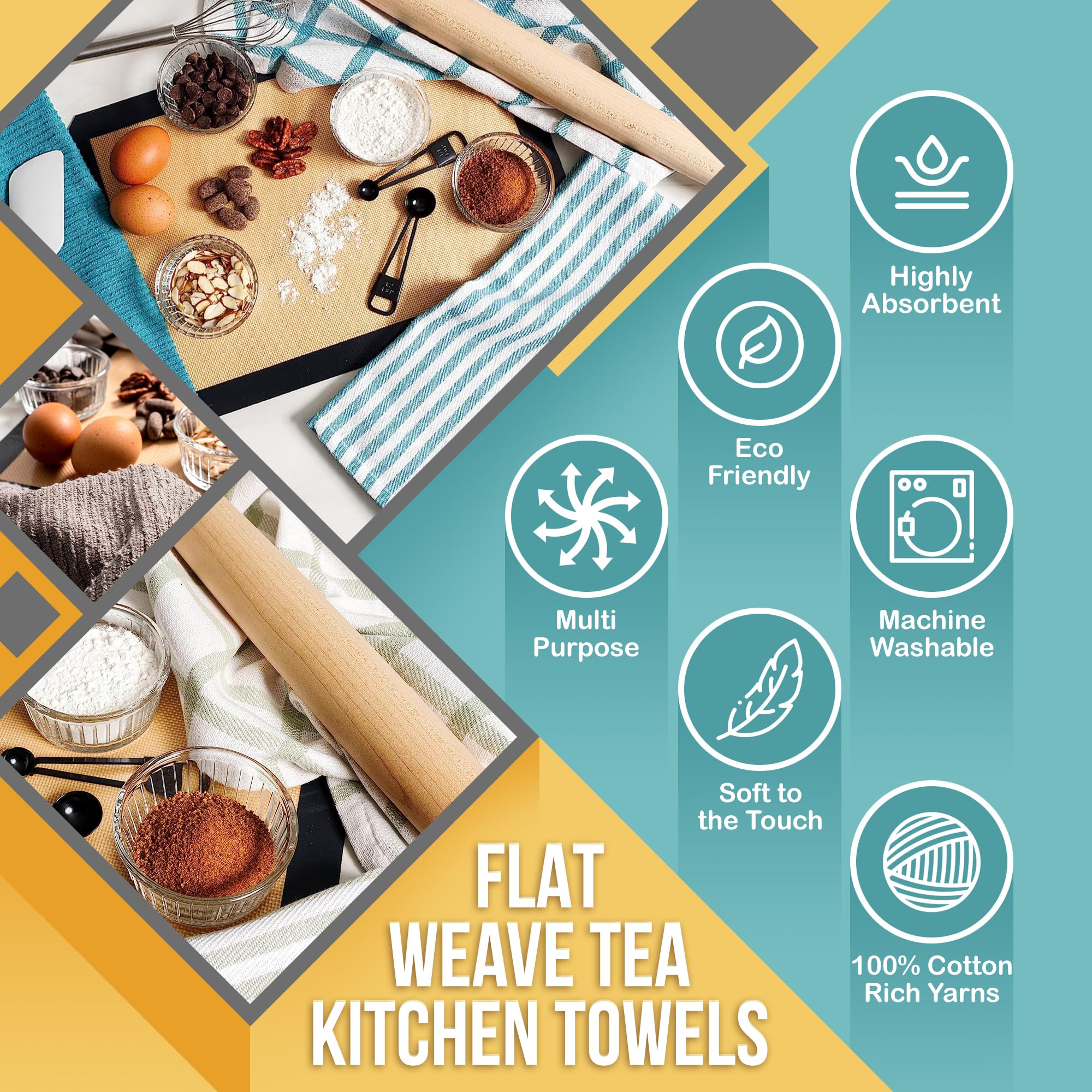 KAF Home dish-drying towels 18x28 ideal for drying dishes and hands
