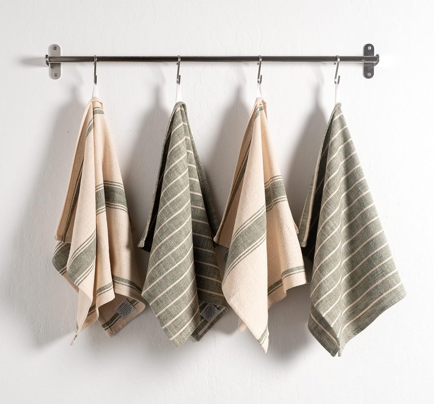 KAF Home olive towel close-up reveals soft, durable slub cotton texture