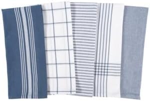 KAF Home Soho blue gray mixed towels add color to kitchen