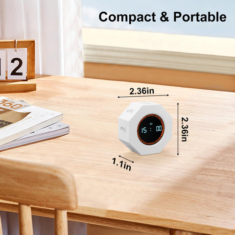 Kaflin desktop timer in pearl white for timing tasks at home or office