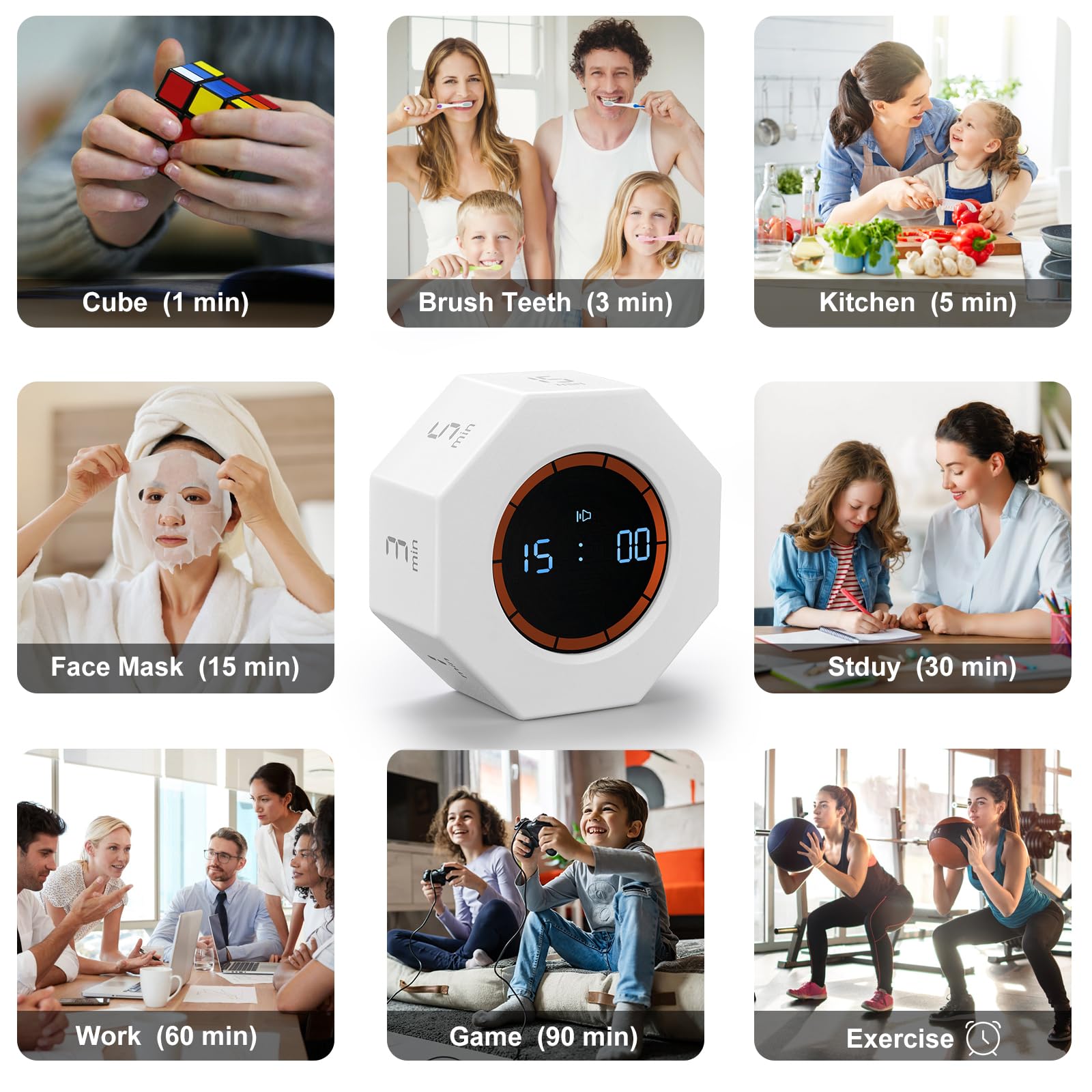 Kaflin rechargeable timer with Type-C charging for long use